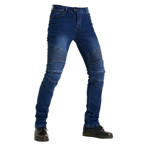 Motorcycle Riding N97 Jeans With Knee Pads - Blue - Image 6
