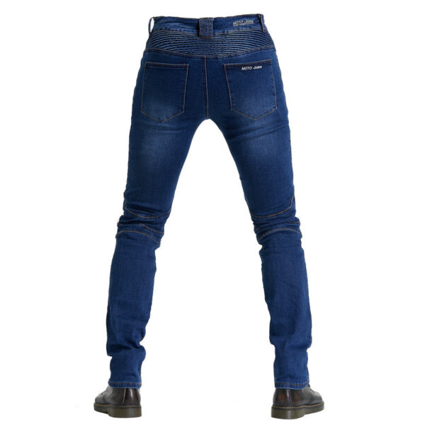 Motorcycle Riding N97 Jeans With Knee Pads - Blue - Image 7