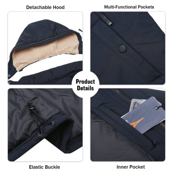 Fleece Drawstring Outdoor Active Winter Parka - Image 4