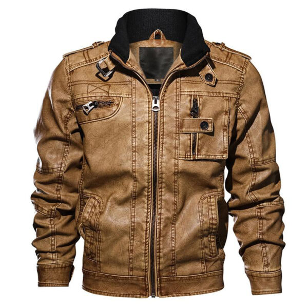 Motock Biker Leather Jacket - Image 5