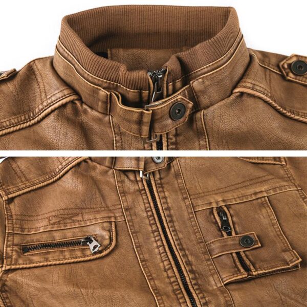 Motock Biker Leather Jacket - Image 7