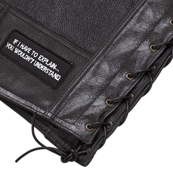 Mens Live To Ride Leather Vest - Image 4