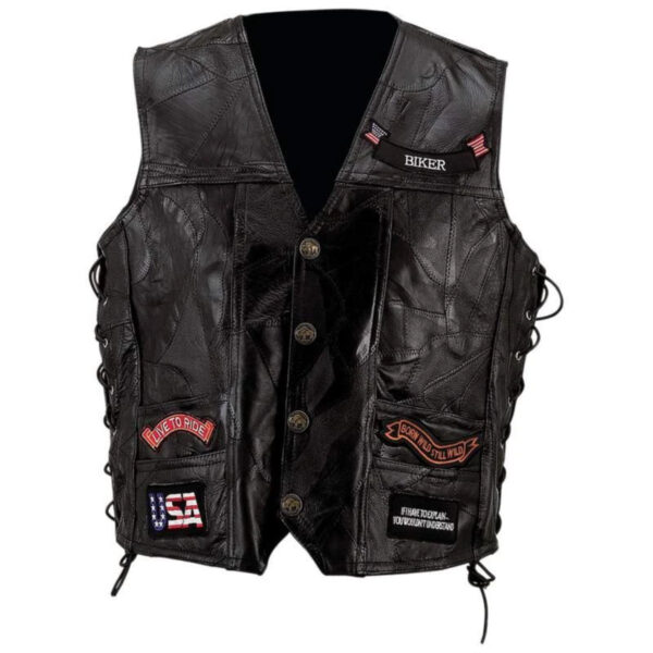 Mens Live To Ride Leather Vest - Image 2