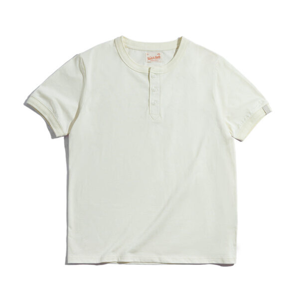 1890s US Slub Cotton Henley T-Shirt - Image 2