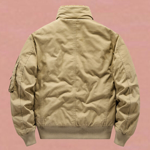 Men's Outdoor Zip Pocket Fleece Collar Warm Jacket - Image 3