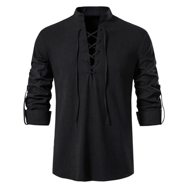 Men's Outdoor Vintage Tie Long Sleeve T-Shirt - Image 8