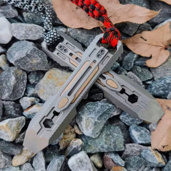 EDC Titanium Alloy Outdoor Portable Multifunctional Crowbar - Image 2