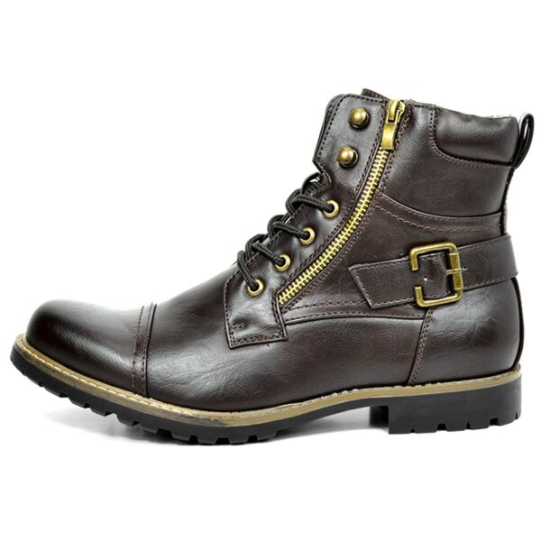 Men's 6'' Side Zipper Plain Toe Boot W/Perforation - Image 4