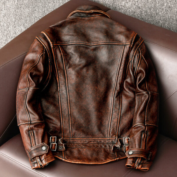 Amekaji Men's Cowhide Leather Jacket - Image 2