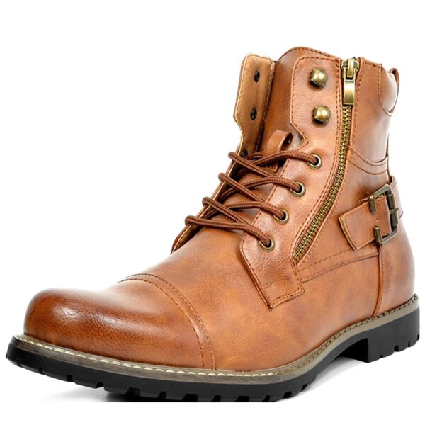 Men's 6'' Side Zipper Plain Toe Boot W/Perforation - Image 2