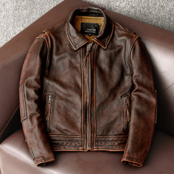 Amekaji Men's Cowhide Leather Jacket