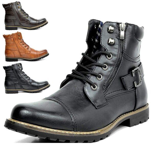 Men's 6'' Side Zipper Plain Toe Boot W/Perforation - Image 6