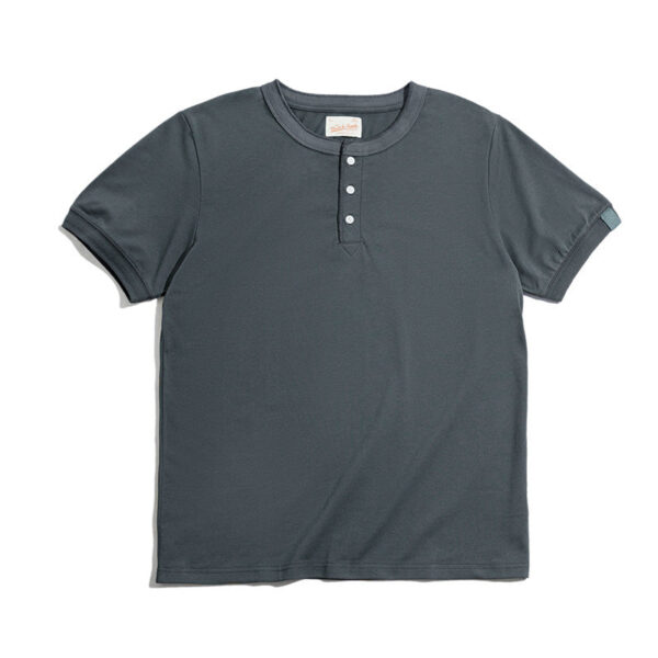 1890s US Slub Cotton Henley T-Shirt - Image 3