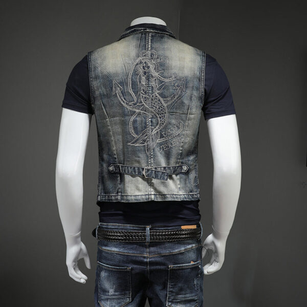 Classic Distressed Denim Vest - Image 4