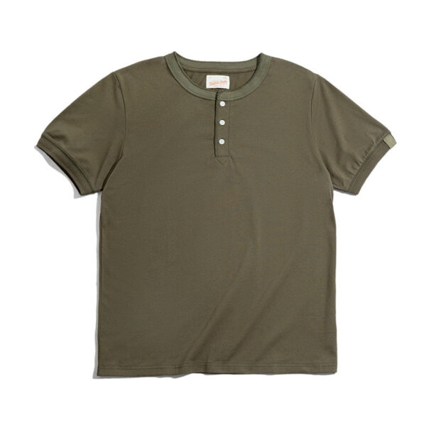 1890s US Slub Cotton Henley T-Shirt - Image 5