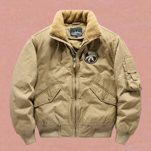 Men's Outdoor Zip Pocket Fleece Collar Warm Jacket