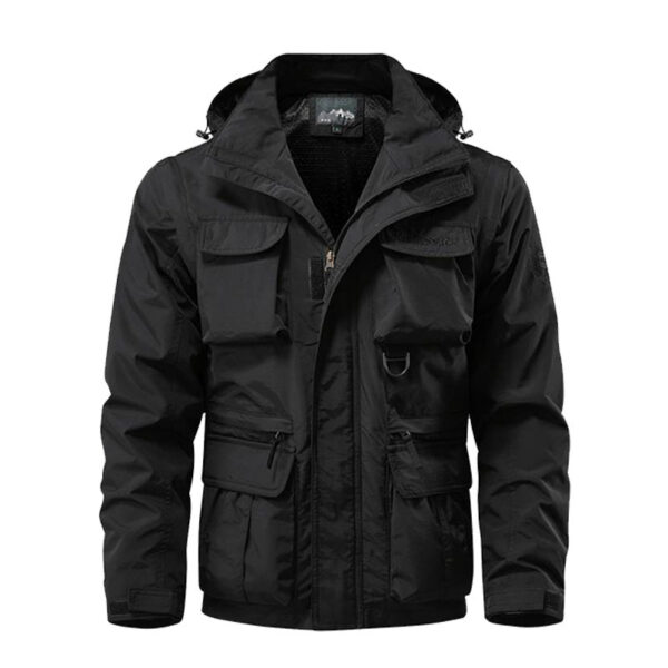 Men's Multi-Pocket Removable Sleeve Waterproof And Oil-proof Outdoor Jacket - Image 5