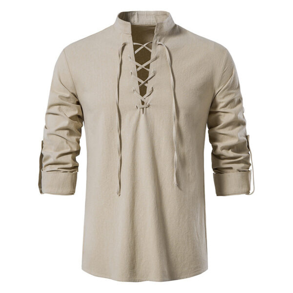Men's Outdoor Vintage Tie Long Sleeve T-Shirt - Image 9
