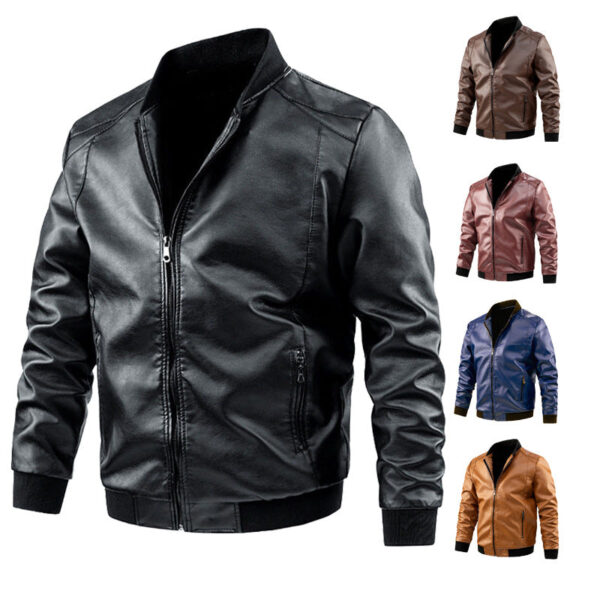 Faux Leather Moto Jacket - Image 3