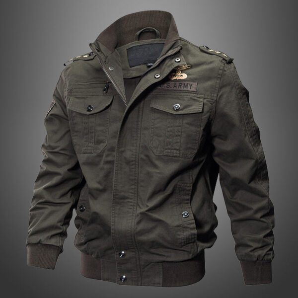 Men's Outdoor Casual Loose Stand Collar Hooded Jacket - Image 2