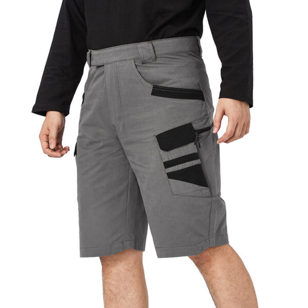 Men's Outdoor Tactical Colorblock Skull Zipper Cargo Shorts - Image 4