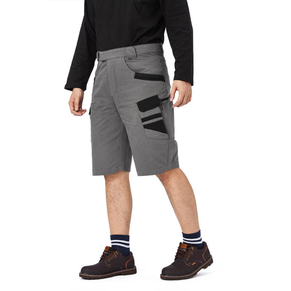 Men's Outdoor Tactical Colorblock Skull Zipper Cargo Shorts - Image 5