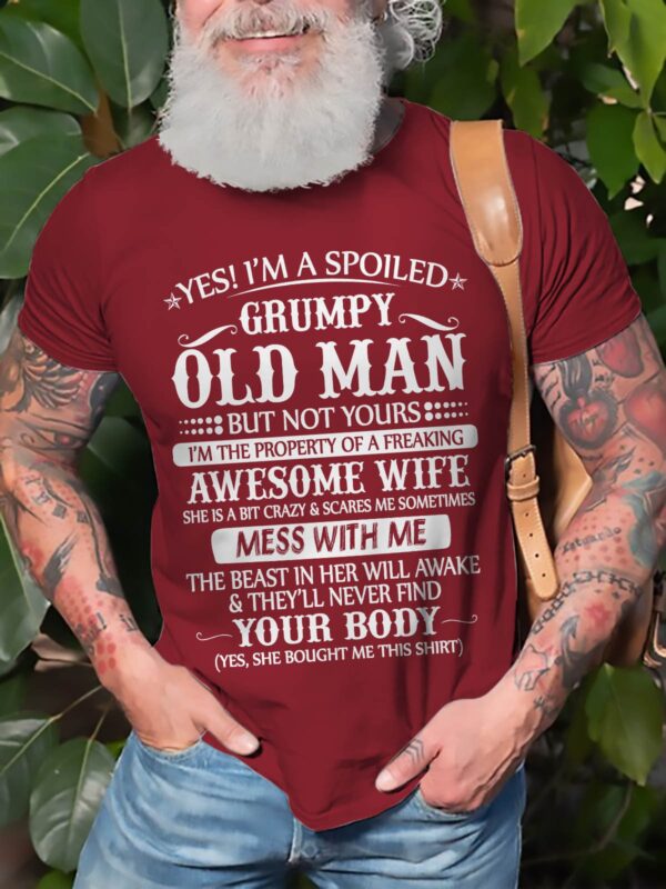 Men's Grumpy Old Man Graphic T-shirts Your Body cotton Tee Plus Size Tops - Image 3