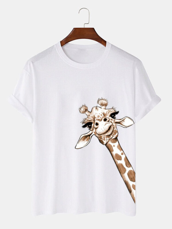 Crew Neck Casual Cartoon Tee Shirts & Tops