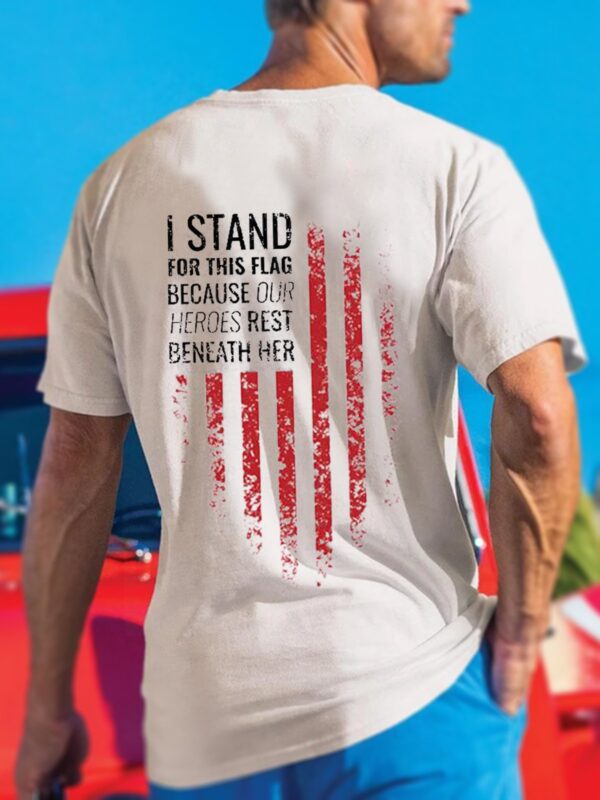 I Stand Cotton Casual Short Sleeve Shirts & Tops - Image 3