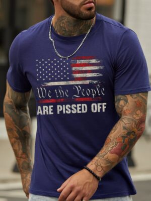 We The People Are Pissed Off Crew Neck Cotton-Blend Shirts & Tops