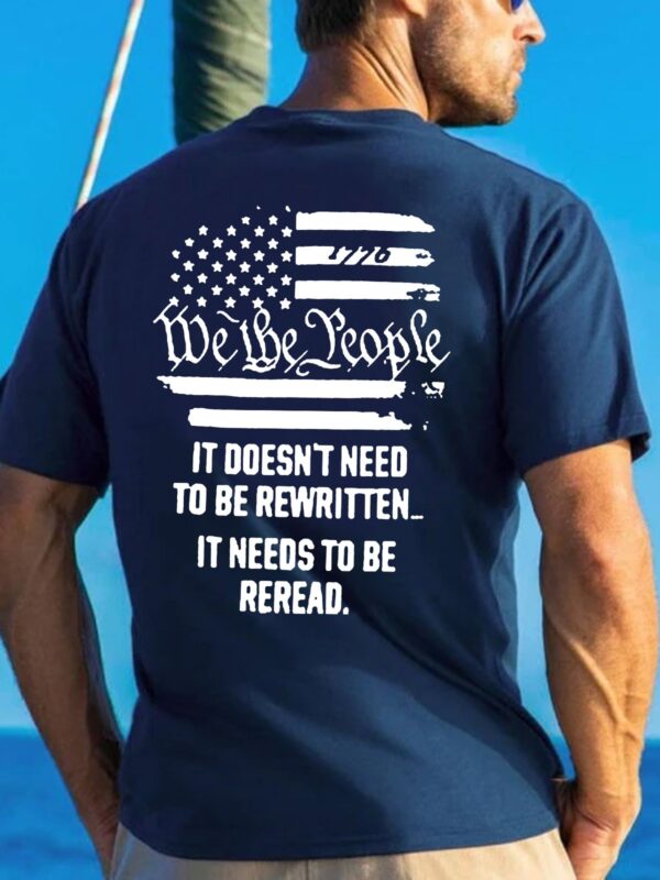 It Doesn't Need To Be Rewritten Men's Casual Short Sleeve Shirts & Tops - Image 2