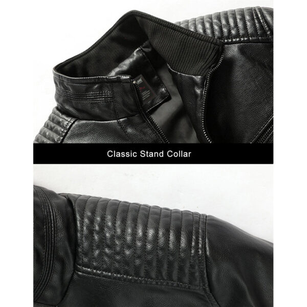 Men's Slim Fit Moto Jacket - Image 6