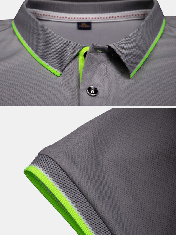 Men's Breathable Quick Dry Short Sleeve Polo Shirt - Image 6