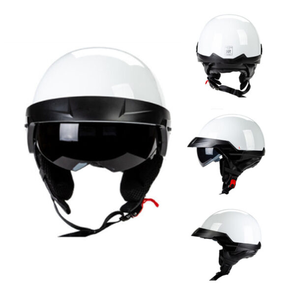Vintage Harley Half Face Helmet DOT - Image 9
