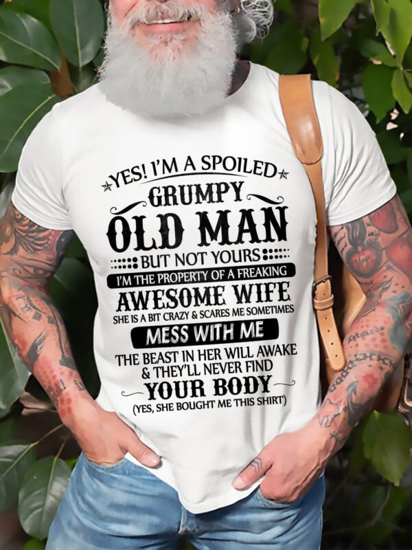 Men's Grumpy Old Man Graphic T-shirts Your Body cotton Tee Plus Size Tops - Image 4