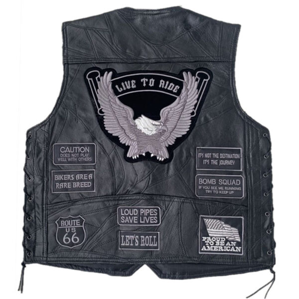 American Eagle Live To Ride Leather Vest