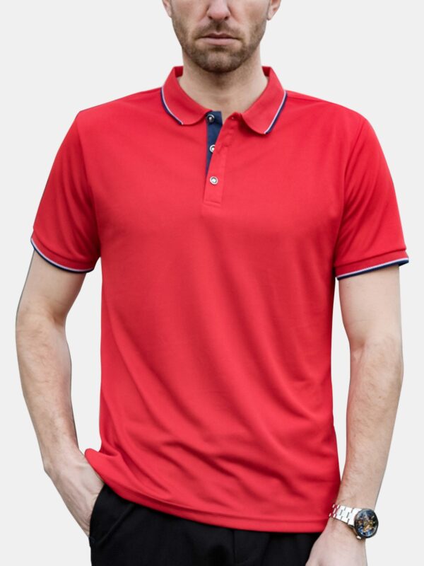 Men's Breathable Quick Dry Short Sleeve Polo Shirt - Image 4