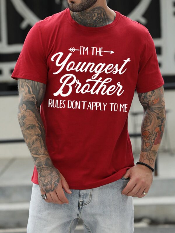 I'M The Youngest Brother Men's Shirts & Tops - Image 3