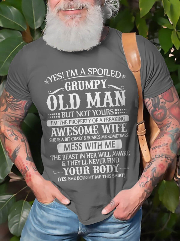 Men's Grumpy Old Man Graphic T-shirts Your Body cotton Tee Plus Size Tops - Image 2
