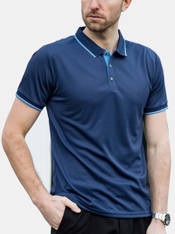 Men's Breathable Quick Dry Short Sleeve Polo Shirt - Image 3