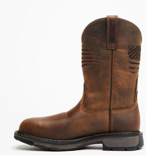 Men's Handmade chukka Leather Boots with America flag  Liberty Western Work Composite Toe footwear - Image 4
