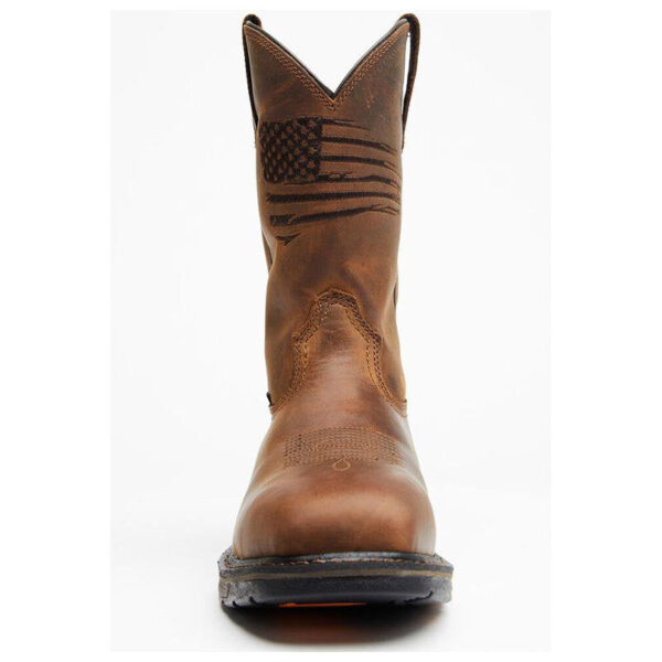 Men's Handmade chukka Leather Boots with America flag  Liberty Western Work Composite Toe footwear - Image 5