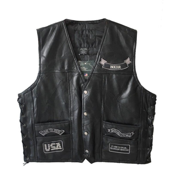 American Eagle Live To Ride Leather Vest - Image 2