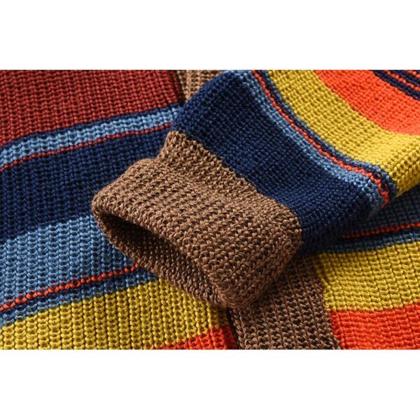 Men's Colorblock Lapel Sweater Jacket - Image 5