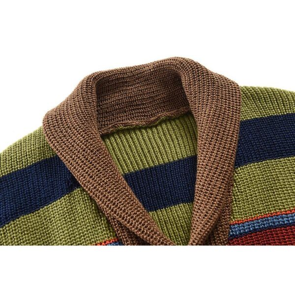Men's Colorblock Lapel Sweater Jacket - Image 3