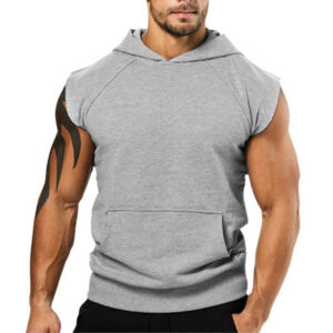 Men's Sports Casual Solid Color Hooded Sleeveless Tank Top