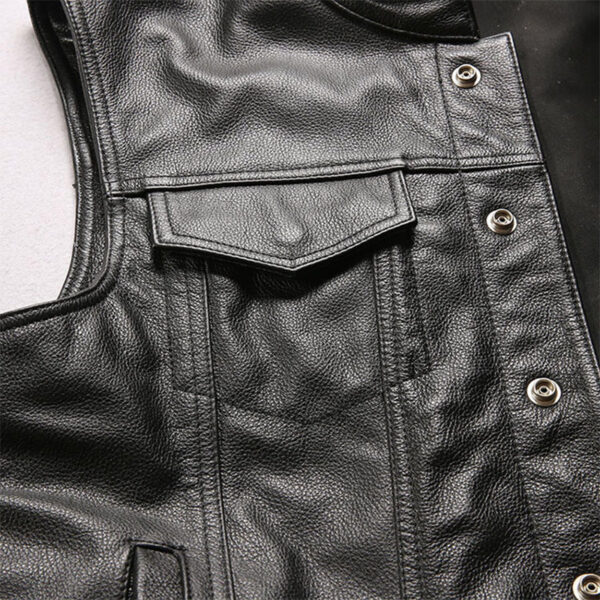 Men's Riding Cowhide Leather Vest - Image 5