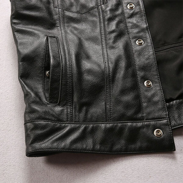 Men's Riding Cowhide Leather Vest - Image 9