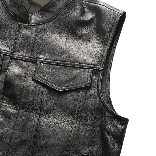 Men's Riding Cowhide Leather Vest - Image 3