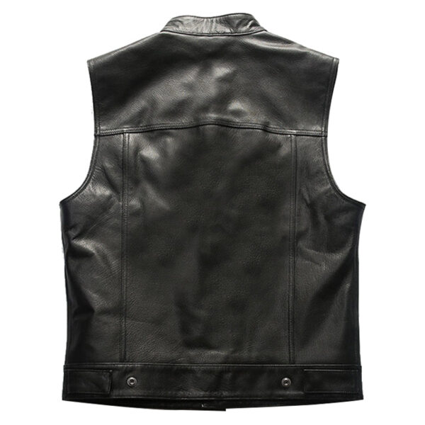 Men's Riding Cowhide Leather Vest - Image 2
